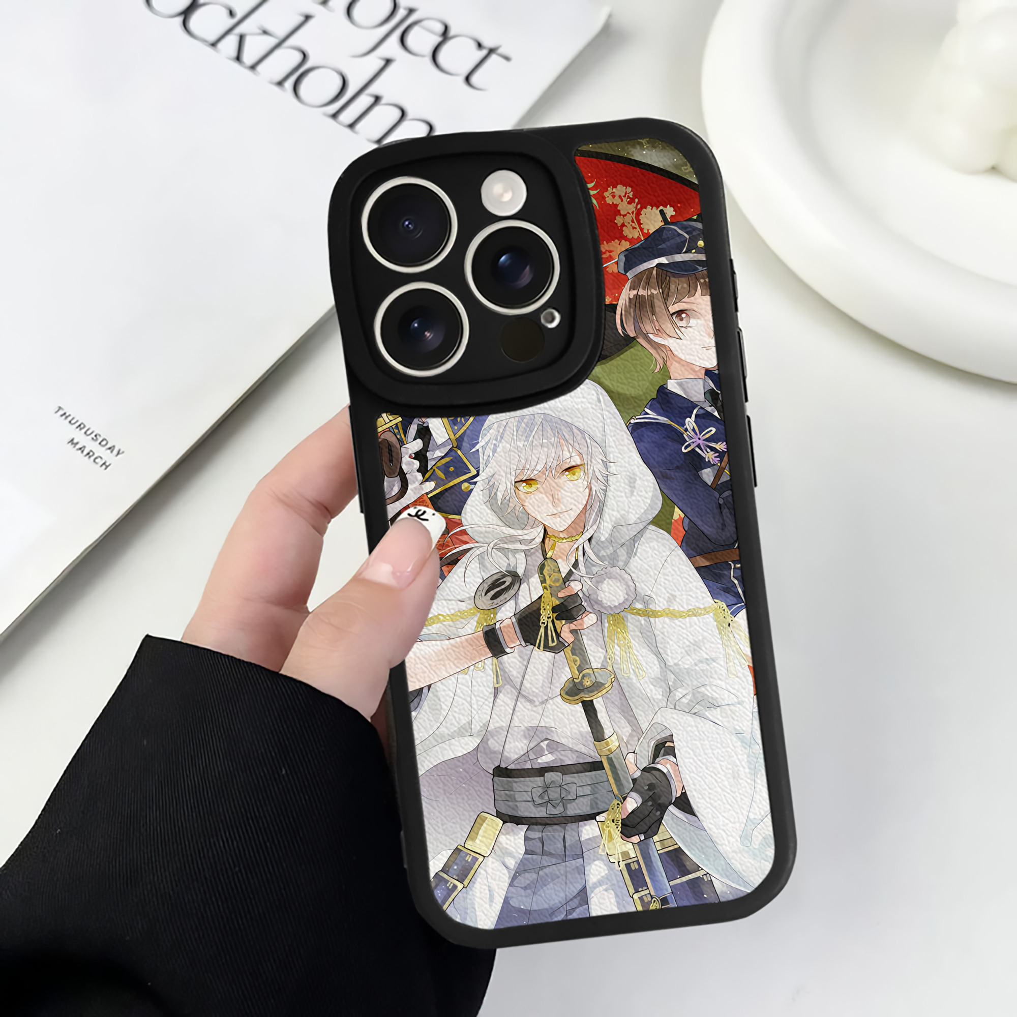 （画像用） 刀剣乱舞 Touken Ranbu 【iPhone 16シリーズ対応】シリコンスマホケース（レザー調） 材質：シリコン